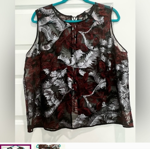 Fairchild Shere Overlay Sz. L w Black/Red/Silver Embellishments. - Picture 6 of 7